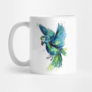 Blue Parrot Watercolor Mug